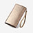 Universal Silkworm Leather Wristlet Wallet Handbag Case Gold