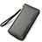 Universal Silkworm Leather Wristlet Wallet Handbag Case H04 Gray