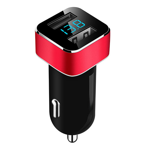 3.1A Car Charger Adapter Dual USB Twin Port Cigarette Lighter USB Charger Universal Fast Charging Red