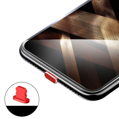 Anti Dust Cap Lightning Jack Plug Cover Protector Plugy Stopper Universal H02 for Apple iPhone 12 Pro Red