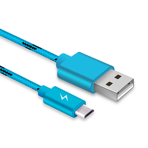 Charger Micro USB Data Cable Charging Cord Android Universal A03 Sky Blue