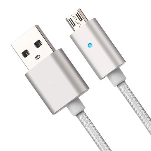 Charger Micro USB Data Cable Charging Cord Android Universal A08 Silver