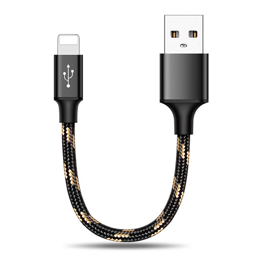 Charger USB Data Cable Charging Cord 25cm S03 for Apple iPad Air 4 10.9 (2020) Black