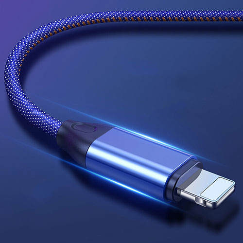 Charger USB Data Cable Charging Cord C04 for Apple iPhone Xs Blue