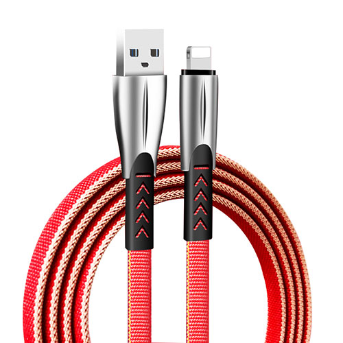 Charger USB Data Cable Charging Cord D25 for Apple iPhone Xs Red