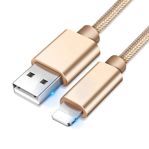 Charger USB Data Cable Charging Cord L08 for Apple iPhone Xs Gold