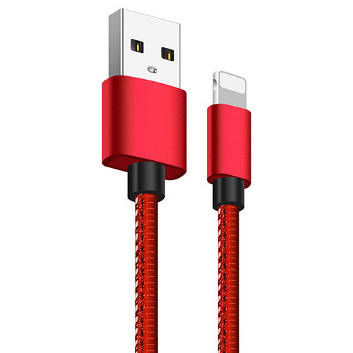 Charger USB Data Cable Charging Cord L11 for Apple iPhone Xs Red