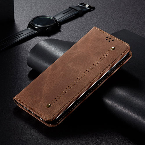 Cloth Case Stands Flip Cover B01S for Huawei Honor 80 SE 5G Brown