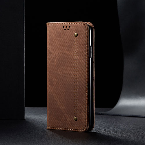 Cloth Case Stands Flip Cover B01S for Samsung Galaxy A12 Brown