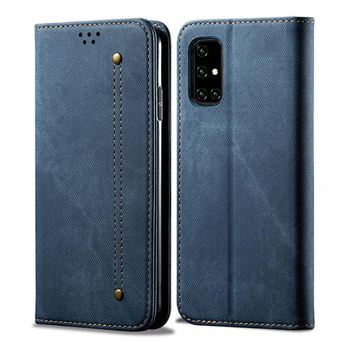 Cloth Case Stands Flip Cover B01S for Samsung Galaxy M40S Blue