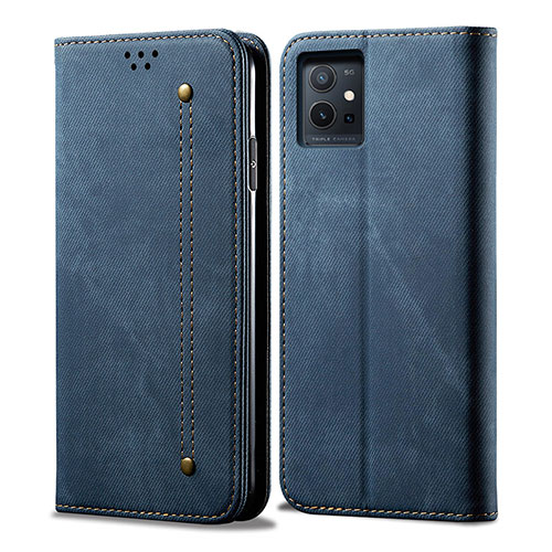 Cloth Case Stands Flip Cover B01S for Vivo iQOO Z6 5G Blue