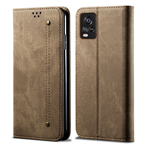 Cloth Case Stands Flip Cover B01S for Vivo V20 (2021) Khaki