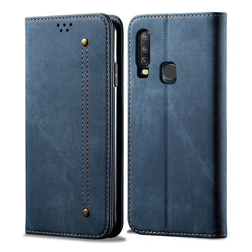 Cloth Case Stands Flip Cover B01S for Vivo Y15 Blue