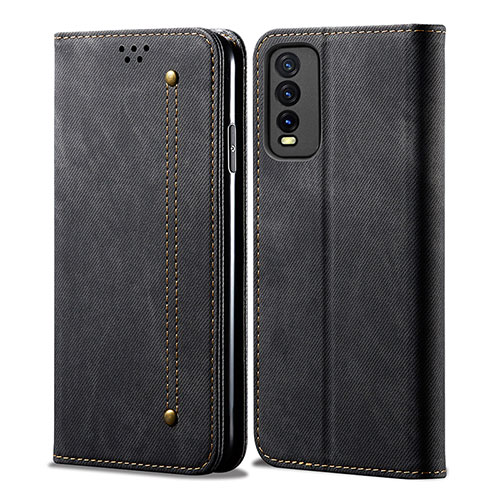 Cloth Case Stands Flip Cover B01S for Vivo Y20T Black