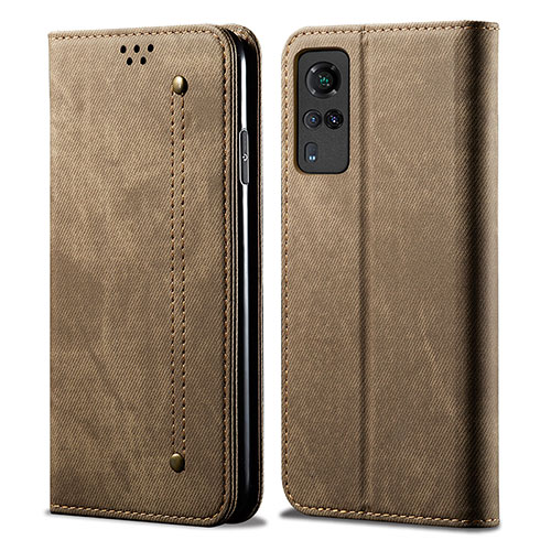 Cloth Case Stands Flip Cover B01S for Vivo Y31 (2021) Khaki