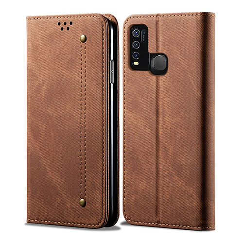 Cloth Case Stands Flip Cover B01S for Vivo Y50 Brown