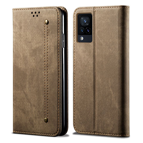 Cloth Case Stands Flip Cover B01S for Vivo Y73 (2021) Khaki