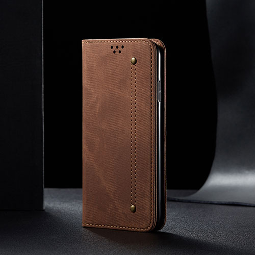Cloth Case Stands Flip Cover B01S for Xiaomi Redmi 10 India Brown