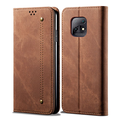 Cloth Case Stands Flip Cover B01S for Xiaomi Redmi 10X Pro 5G Brown