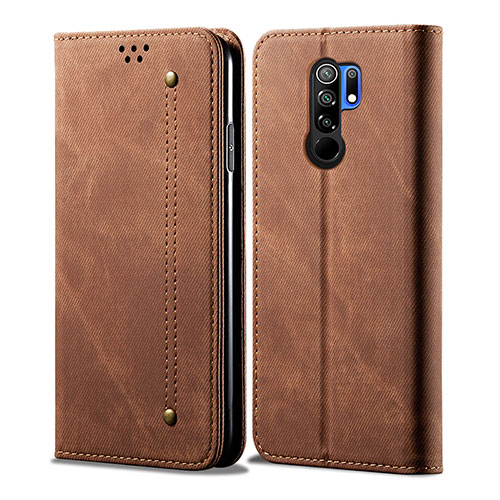 Cloth Case Stands Flip Cover B01S for Xiaomi Redmi 9 Brown