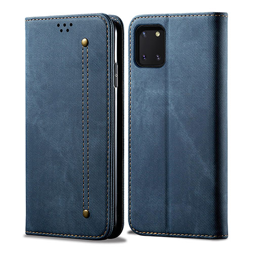 Cloth Case Stands Flip Cover B02S for Samsung Galaxy A81 Blue