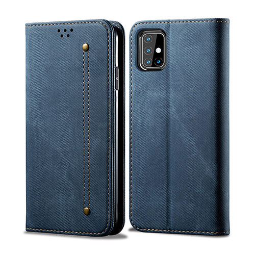 Cloth Case Stands Flip Cover B02S for Samsung Galaxy M31s Blue