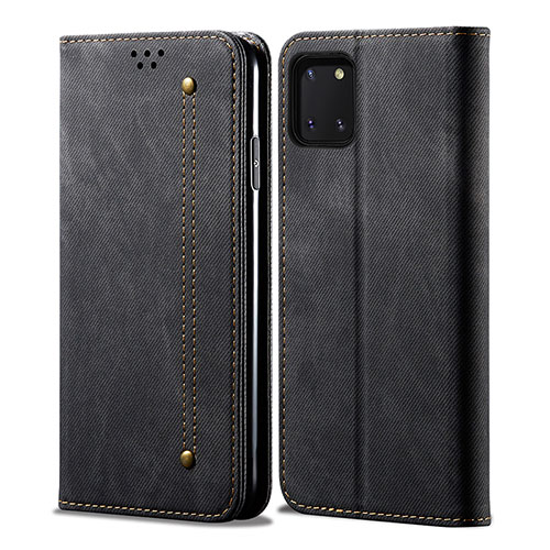 Cloth Case Stands Flip Cover B02S for Samsung Galaxy M60s Black