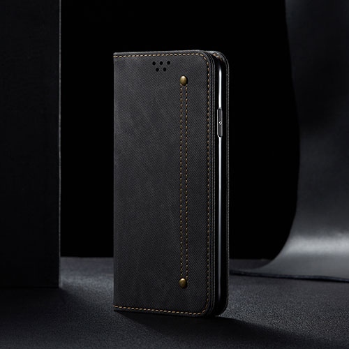 Cloth Case Stands Flip Cover B02S for Xiaomi Redmi 9 India Black