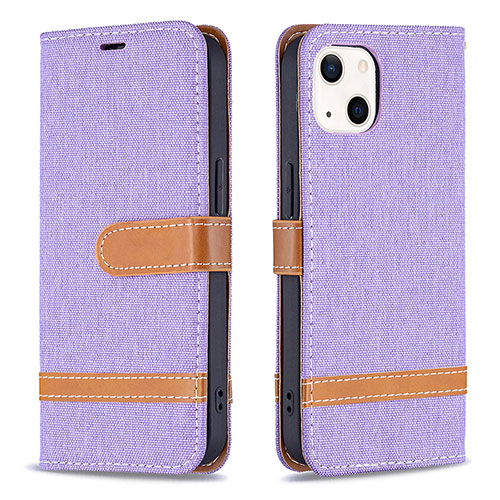 Cloth Case Stands Flip Cover for Apple iPhone 13 Mini Purple