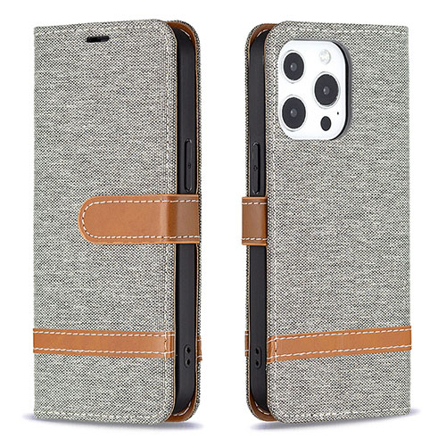 Cloth Case Stands Flip Cover for Apple iPhone 14 Pro Gray