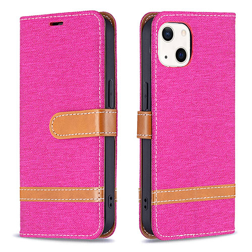 Cloth Case Stands Flip Cover for Apple iPhone 15 Plus Hot Pink