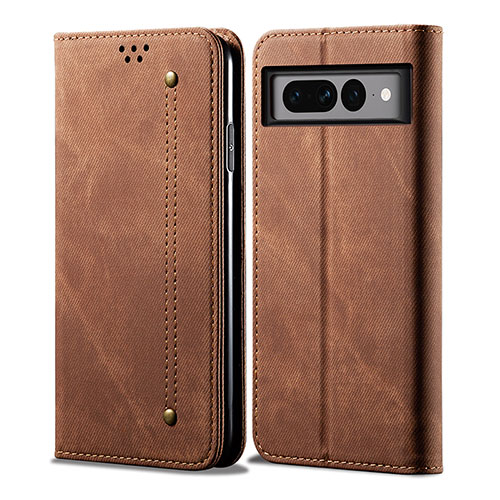 Cloth Case Stands Flip Cover for Google Pixel 7 Pro 5G Brown