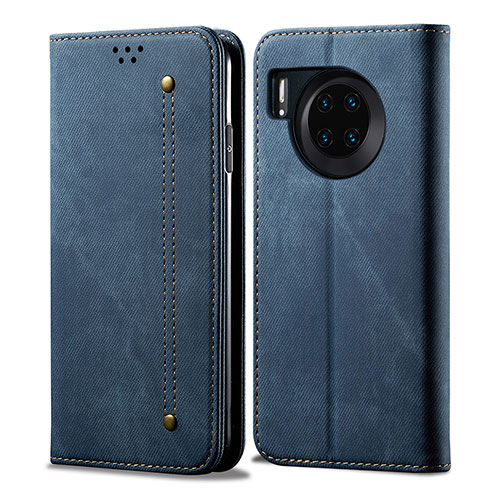 Cloth Case Stands Flip Cover for Huawei Honor 50 Lite Blue