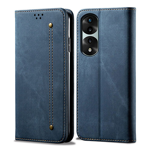 Cloth Case Stands Flip Cover for Huawei Honor 70 Pro 5G Blue