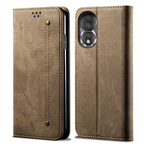 Cloth Case Stands Flip Cover for Huawei Honor 80 5G Khaki