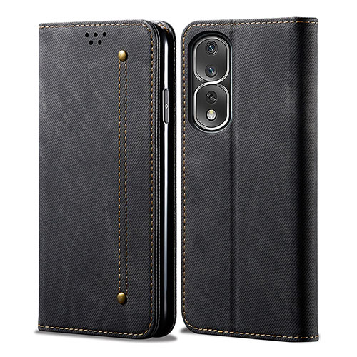 Cloth Case Stands Flip Cover for Huawei Honor 80 Pro Flat 5G Black