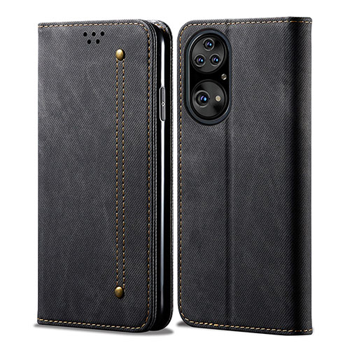 Cloth Case Stands Flip Cover for Huawei P50 Black