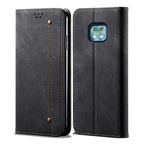 Cloth Case Stands Flip Cover for Nokia XR20 Black