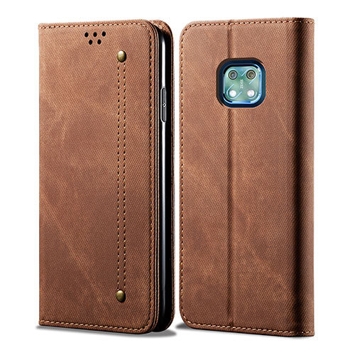 Cloth Case Stands Flip Cover for Nokia XR20 Brown