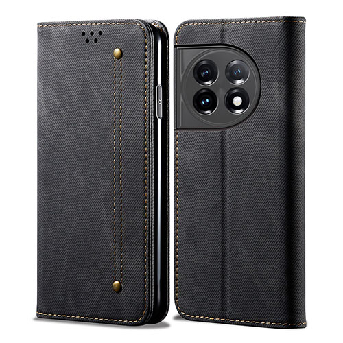 Cloth Case Stands Flip Cover for OnePlus 11 5G Black