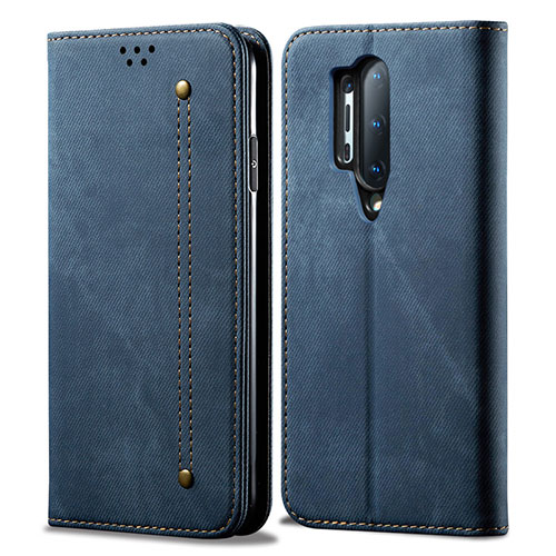 Cloth Case Stands Flip Cover for OnePlus 8 Pro Blue