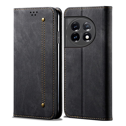 Cloth Case Stands Flip Cover for OnePlus Ace 2 5G Black