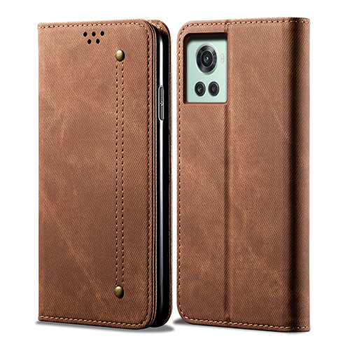 Cloth Case Stands Flip Cover for OnePlus Ace 5G Brown