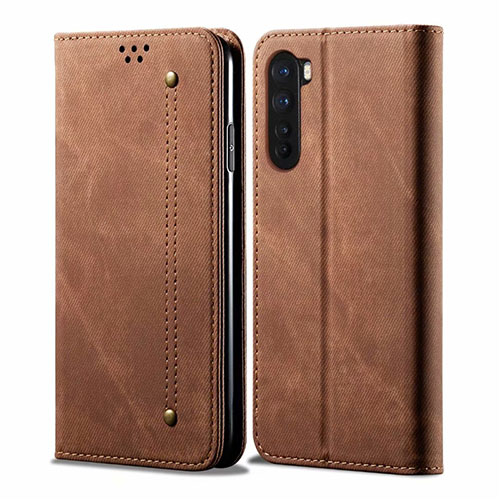 Cloth Case Stands Flip Cover for OnePlus Nord Brown