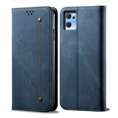 Cloth Case Stands Flip Cover for OnePlus Nord CE 2 5G Blue