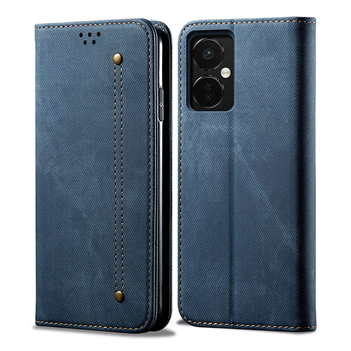 Cloth Case Stands Flip Cover for OnePlus Nord CE 3 5G Blue