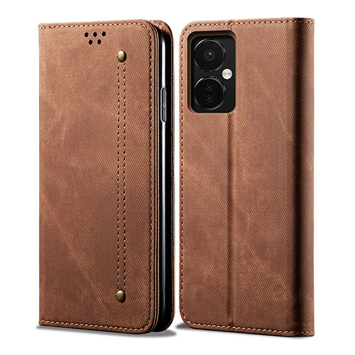 Cloth Case Stands Flip Cover for OnePlus Nord N30 5G Brown