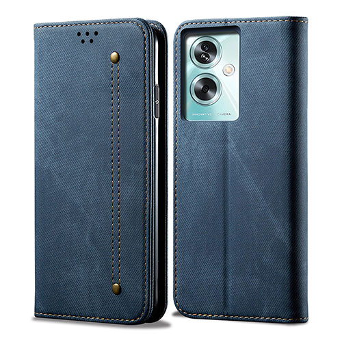 Cloth Case Stands Flip Cover for Oppo A79 5G Blue