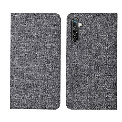Cloth Case Stands Flip Cover for Oppo K5 Gray
