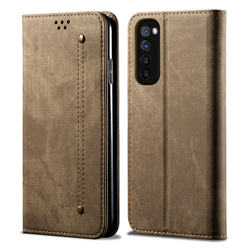 Cloth Case Stands Flip Cover for Oppo Reno4 Pro 4G Khaki